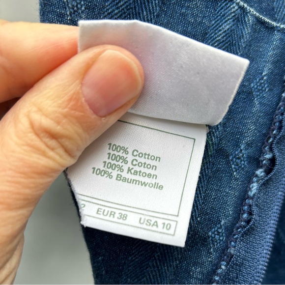 Vintage Laura Ashley Jumper Pinafore Dress Denim Size 10 (fits like an 8) - Picture 8 of 10